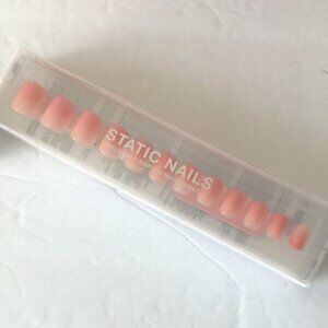 Static Nails Reusable Pop -on Soft Ombre Rose Square Manicures 24 pc